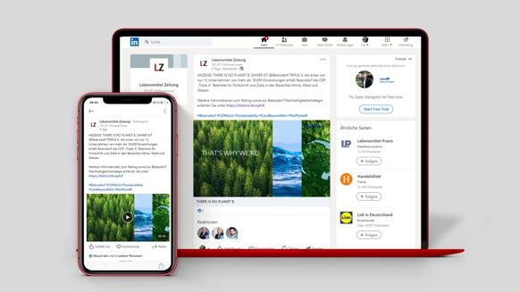 Beiersdorf uses the LinkedIn post for its sustainability communication and presents the company's own sustainability strategy in an image video. 