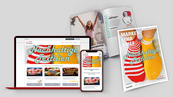 As a partner of LZ direkt Lernwelt, you occupy a product segment exclusively with your brand - with the Markenlehrbrief in print form and digitally with an E-Trraining at LZ direkt Training.